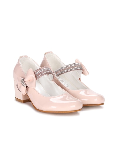 Kiko Kids Kiko 752 Rugan Günlük Kız Çocuk 4 Cm Topuk Babet Ayakkabı Pudra