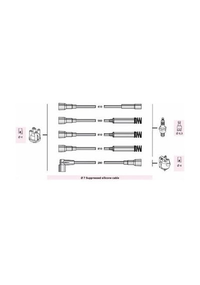Buji Ve Bobin Kablosu Opel Vectra A İ 1.8-2.0 89-95 A 2.0 90-94 Kadett E İ 3 Metal Tüplü 1.8 85-91 1 Tk