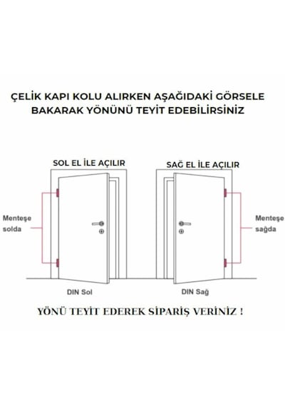 Kumru Titanyum Saten Aynalı Yale Çelik Kapı Kolu + Kapı Babası 1 Takım