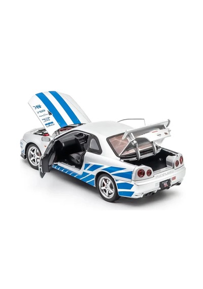 Hobbiez World 1:24 Nissan Skyline Gt-r R34 Liberty Walk Açık Gri