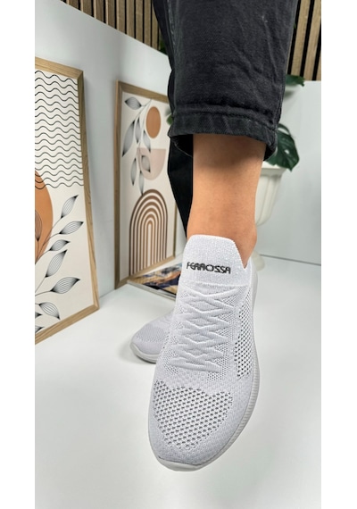 Günlük Unisex Sneaker Slip-on Nefes Alabilen Hafif Yürüyüş Bağcıksız Esnek Spor Ayakkabı 041f Buz