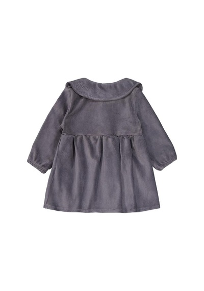 Civil Baby Düğme Detaylı 6-18 Ay Elbise - Gri Koyu Gri
