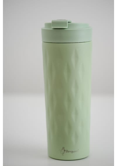 Png-1167 500ml Flip Kapak Desenli Çelik Mug 6 Saat Sıcak 12 Saat Soğuk Sızdırmaz & Bpa Free Açık Yeşil