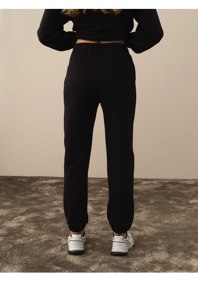 Xint Siyah Pamuk Dokulu Regular Fit Sweat Pantolon 470423