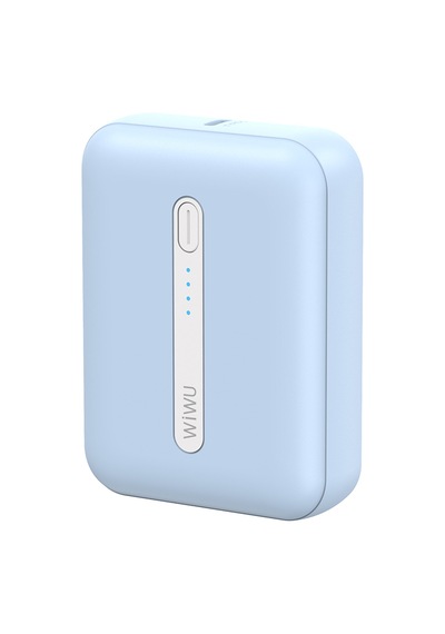 Wiwu Wi-p033 Led Işık Göstergeli 10000 mah Taşınabilir Mini Powerbank Mavi