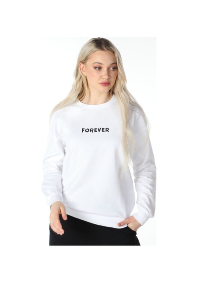 Defys Kadın Baskılı Sweat Beyaz - 499138804 Beyaz