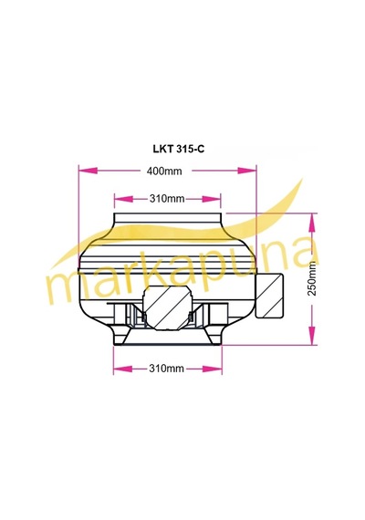 Fanex LKT 315-C Metal 31 cm 2500 m³/h Debi Yuvarlak Kanal Fanı