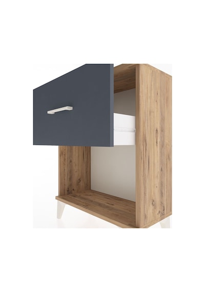 Arges Komodin Tek Çekmeceli 60x30x80 Çam-antrasit Atlas Çam