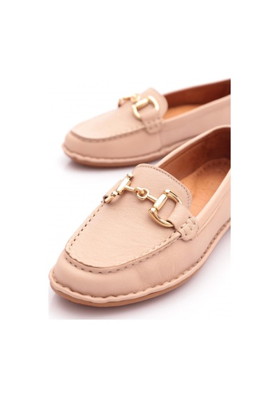 Dgn E224 Kadin Loafer Ayakkabi Bej
