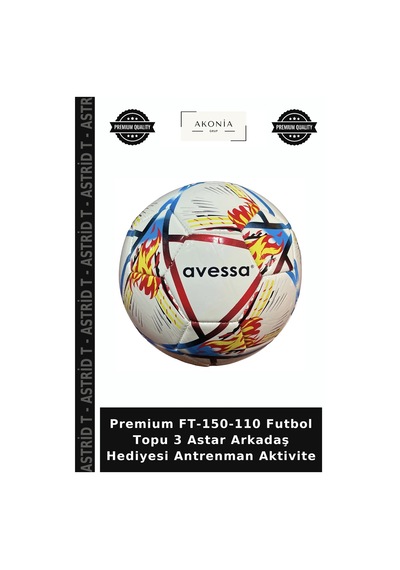 Premium Ft-150-110 Futbol Topu 3 Astar Arkadaş Hediyesi Antrenman Aktivite Çok Renkli