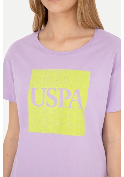 U.S. Polo Assn. Kadın Lila Bisiklet Yaka Tişört 50282904-VR034