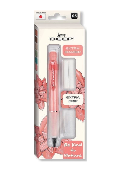 Serve Deep Versatil Kalem 05mm- Toprak Tonları - Yedekli Set Grip Ve Silgi Mercan Mercan