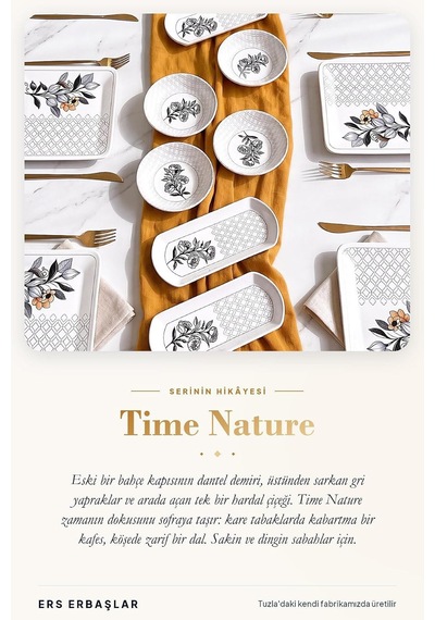 Tr Time Nature 16 Parça 6 Kişilik Lüx Kare Kahvaltı Takımı, Kahvaltı Seti Diğer