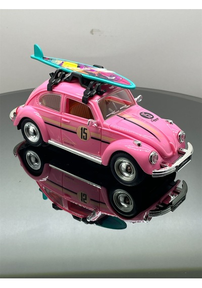 Metal Vosvos Işıklı Müzikli Kapıları Açılır Aksesuarlı Model Araba - Pembe