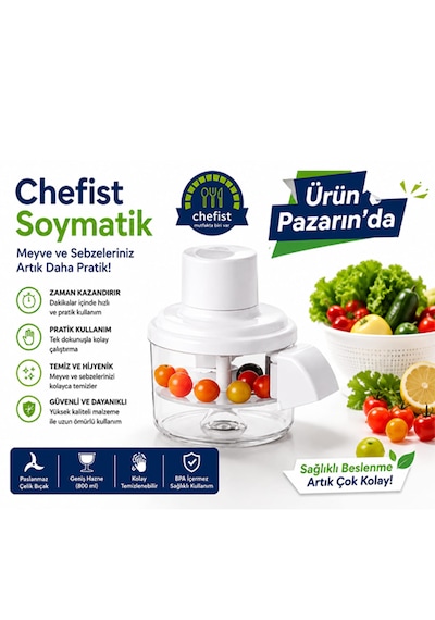 Chefist Aşrrjlı Meyve Ve Sebze Soymatik Çok Renkli