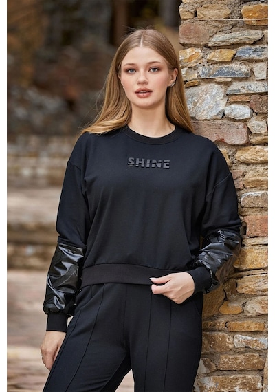 Cossy By Aqua 24250 Kadın Uzun Kollu Paçası Lastikli Baskı Detay Spor 2'li Takım-siyah Siyah Cossy By Aqua 24250 Kadın Uzun Kollu Paçası Lastikli Baskı Detay Spor 2'li Takım-siyah Siyah