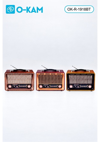 O-kam Ok-1918bt Bluetooth Şarjlı Retro Radyo Fm/am/sw Usb/tf