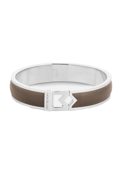 Montblanc Bangle Çelik Montblanc M Logo Mastik Deri 133128 Siyah