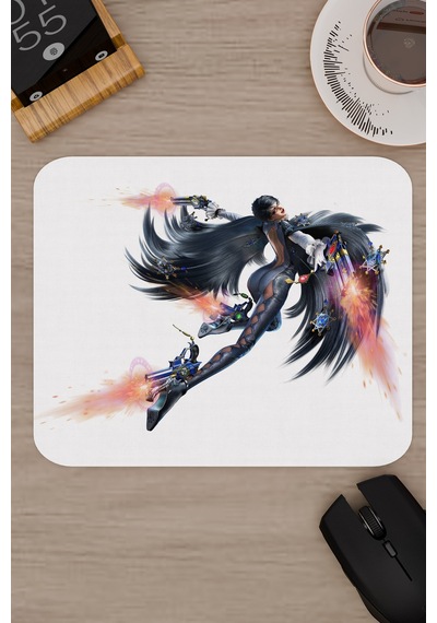 Bayonetta Kaymaz Dikişli Kauçuk Oyuncu Mousepad V2 - 22x18 Gaming Mouse Pad Fare Altlığı