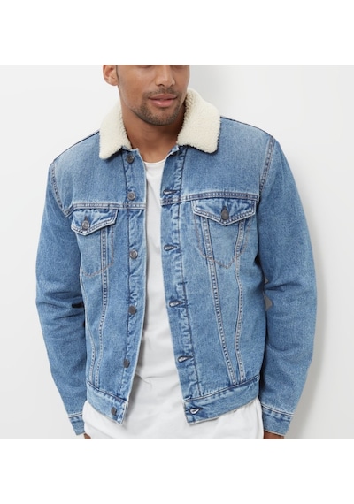 Oliggopol Slim Fit Içi Full Kürklü Erkek Kot Ceket Mont(300903773)