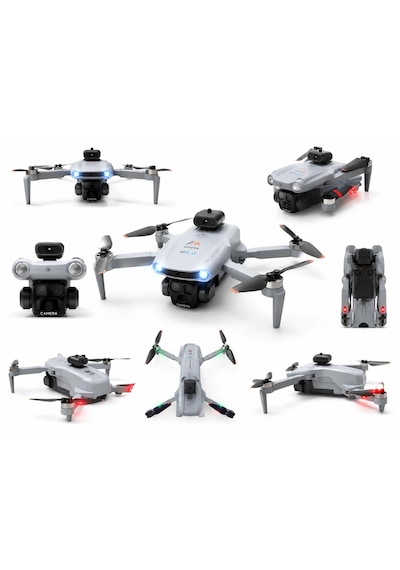 M6 Hava Dronu 3 Kameralı Ekranlı Kumanda Elektikli Kamera Havada Sabit Kalma 360 Derece Engel Kaçınma Başsız Mod Rota Uçuşu 360 Derece Takla