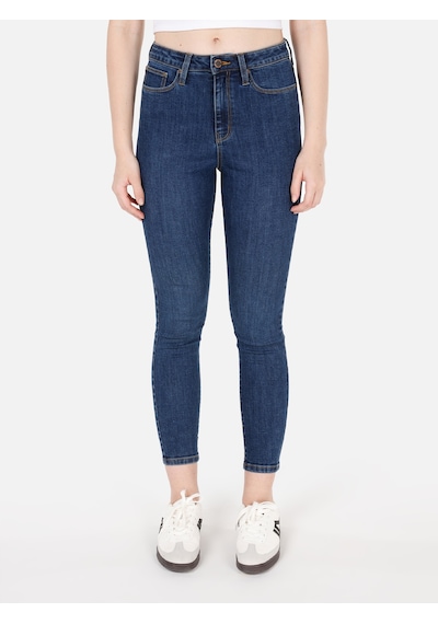 Colins 760 Diana Süper Dar Kesim Yüksek Bel Dar Paça Mavi Kadın Pantolon Cl1071322 Denim