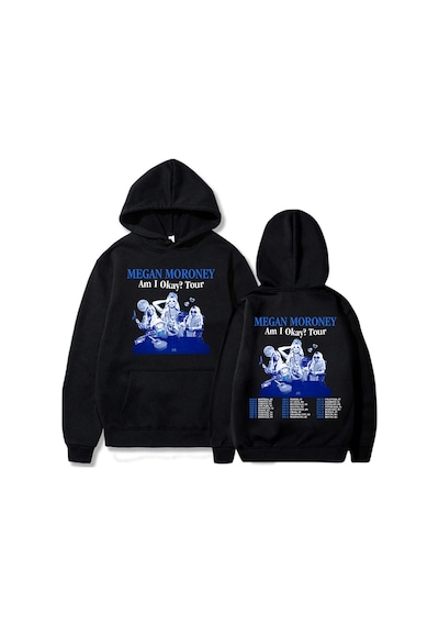 Tarzsokak Siyah Unisex Ben Tamam Tur Megan Moroney Baskı Sudaderas Hombre Erkekgiysil