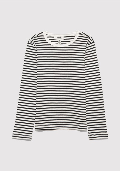 Mavi - Çizgili Basic Tişört 7610351-86625 Mavi