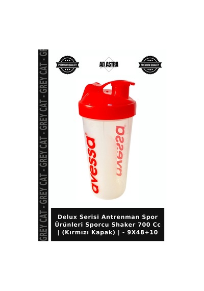 Delux Serisi Antrenman Spor Ürünleri Sporcu Shaker 700 Cc Kırmızı Kapak - 9x48+10