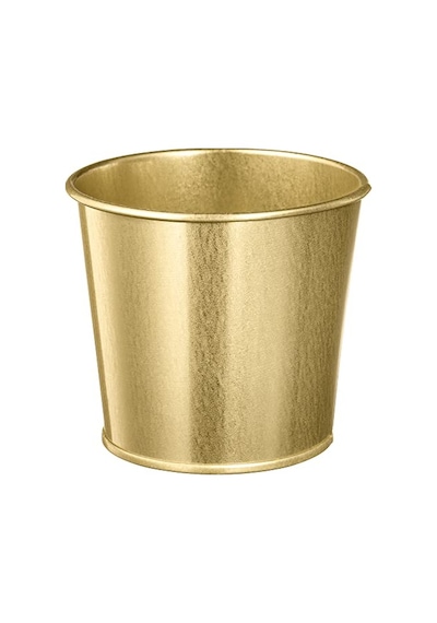 Daıdaı Galvanizli Çelik Saksı - Gold Pirinç Rengi - 9 Cm