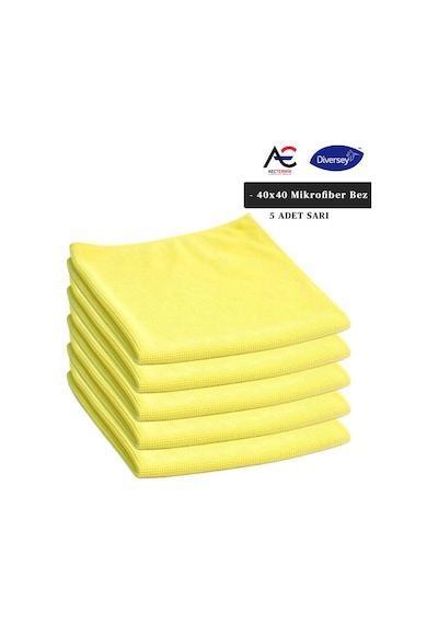 Solare Microjet Mikrofiber Temizlik Bezi Sarı 5'li 40 x 40 CM