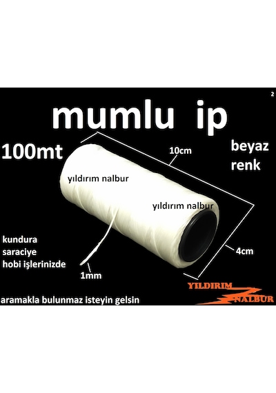 Mumlu İp Beyaz Renk 100mt Hobi Tipi