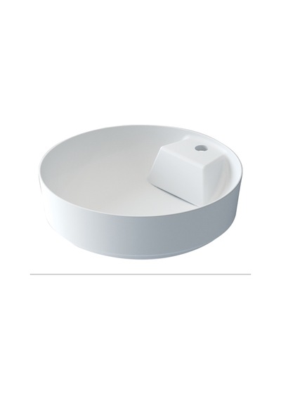 Slım Daire Tezgahüstü Lavabo 48x48 Beyaz