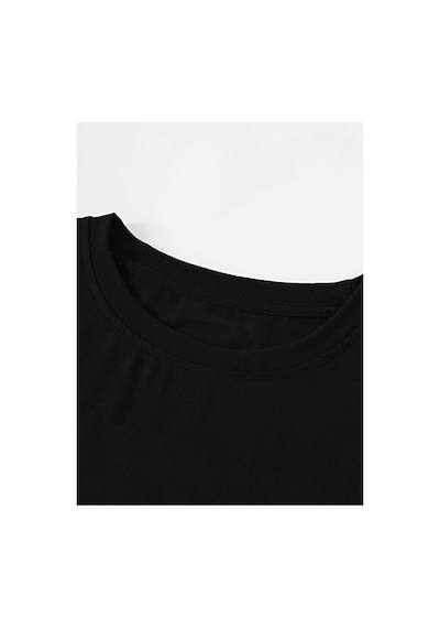 Nevermind Kadın Crop Baby Tee Çilek Baskılı Dar Kesim Pamuk Y2k Esteti Siyah