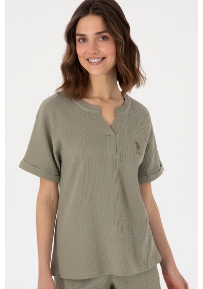 U.s. Polo Assn. Kadın Haki Pijama Takım 50312905-vr027 Haki U.s. Polo Assn. Kadın Haki Pijama Takım 50312905-vr027 Haki