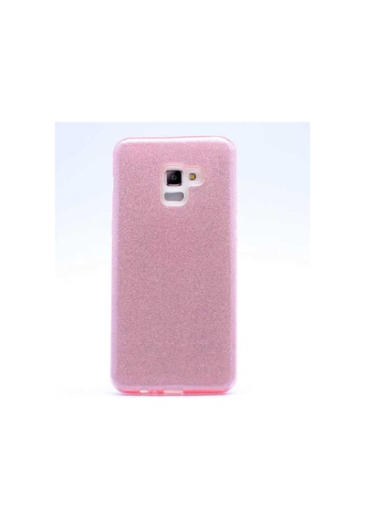 Samsung Uyumlu Galaxy A8 Plus 2018 Kılıf Zore Shining Silikon Rose Gold