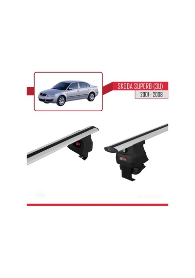 Skoda Superb 3u 2001-2008 Arası İle Uyumlu Ace-4 Ara Atkı Tavan Barı Gri