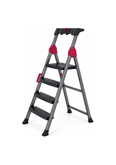 3+1 Basamaklı Metal Merdiven - 150 Kg Taşıma Kapasiteli 1 Adet