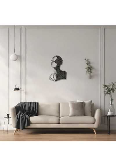 Şık Metal Tablo 3 Boyutlu Heykel 3d Statue Metal Duvar Tablosu Soyut