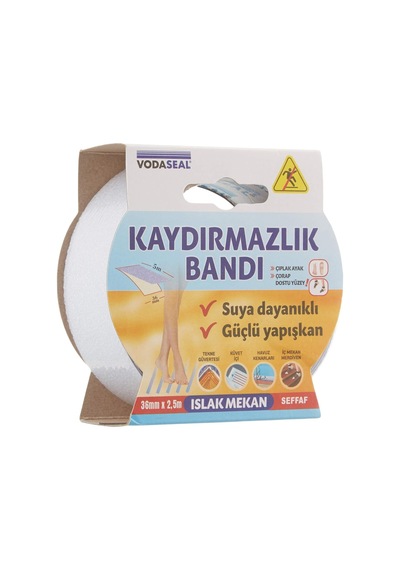 Vodaseal Islak Mekan Kaydırmazlık Bandı, 36mmx2.5, Şeffaf