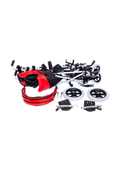 Pediatrik Baston Puset Kırmızı Alüminyum Şase,katlanır Kasa,quick Release Teker Dm-boss