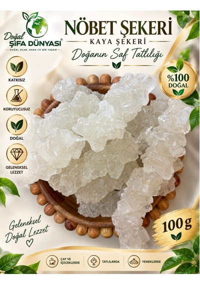 Nöbet Şekeri 100 Gr Isıl Işlem Görmemiş Kristal %100 Doğal Nöbet Şekeri Saf Ve Kristal Şeker