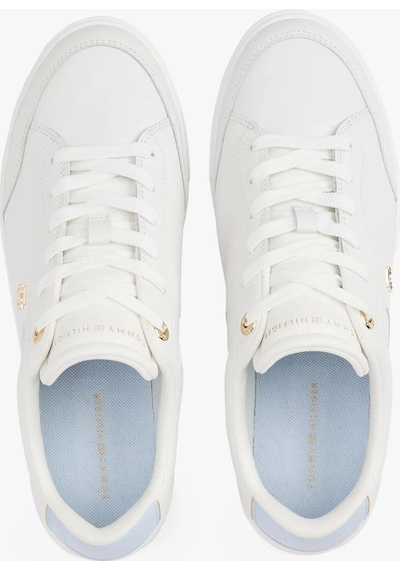 Tommy Hilfiger Kadın Deri Th Monogram Sneaker Beyaz