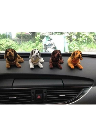 3 Adet Kafa Sallayan Köpek Araç İçi Aksesuar 17x9x7 Cm Kadife Dış Kaplama Farklı Renklerde