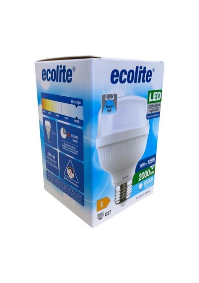 Ecolite 18w 125w Jumbo Led Ampul 6500k Beyaz Işık E27 Duylu