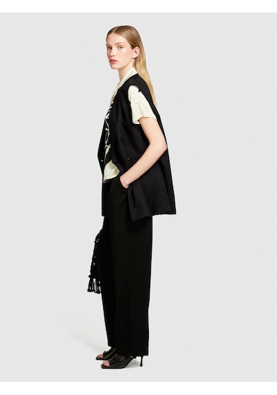 Sisley Viskoz Önü Pileli Geniş Paça Pantolon Kadın Siyah Pantolon - 324p49nmlf057