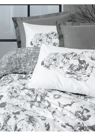Cotton Box Dual Çift Kişilik Nevresim Takımı Florva Antrasit Antrasit