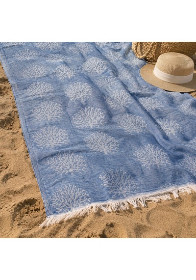Soft Mercan Peştamal - Mavi - 80x140 Cm
