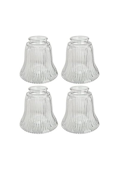 Aspen Creative 23080-4a Geçişli Şeffaf Fitilli Tavan Vantilatörü Yedek Cam Gölge, 6,5 Cm Takıcı, 10,6 Cm Çap X 10,16 Cm Yükseklik, 4 Paket