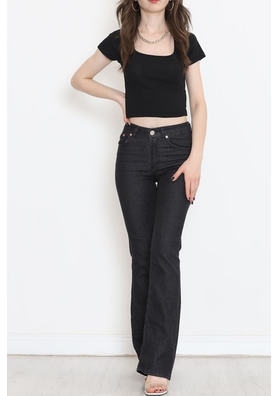 Mokashopin - İspanyol Paça Kot Pantolon Koyufüme - 17274.1431. 001